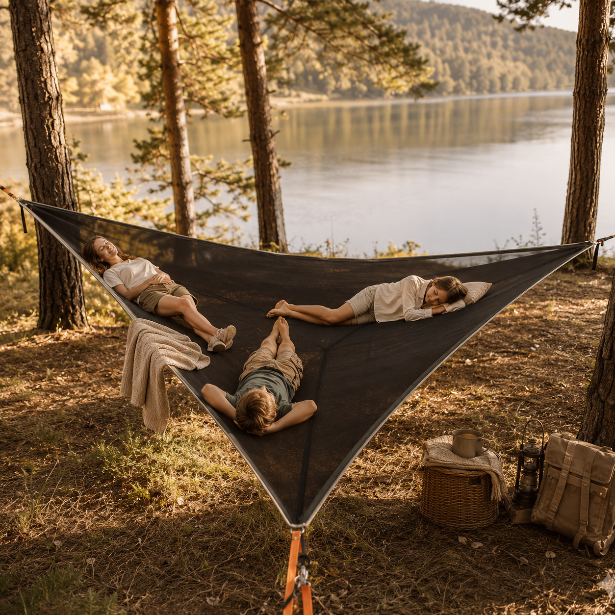 Outdoor Hängematte faltbar – Große Camping Hängematte für Garten & Cam – Prambl